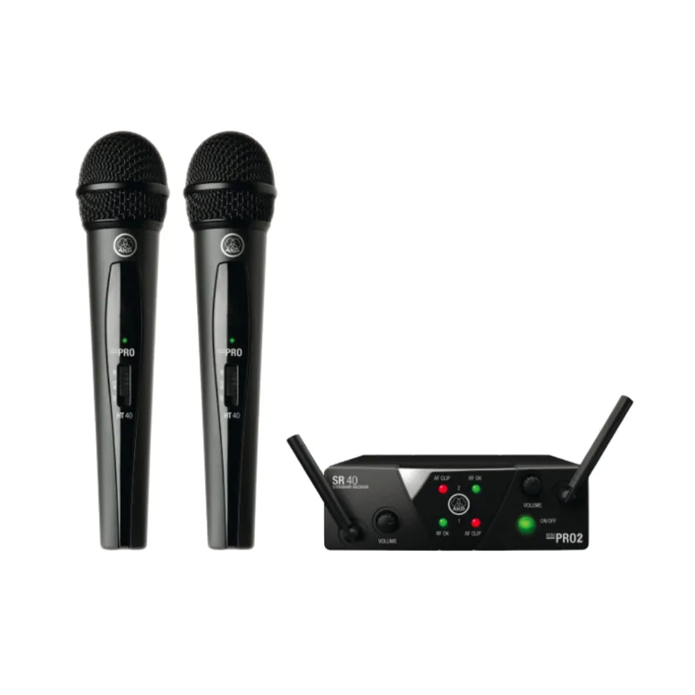 AKG WMS40 Mini US25 Wireless Microphone System Dual Vocal Handheld Mic A+C