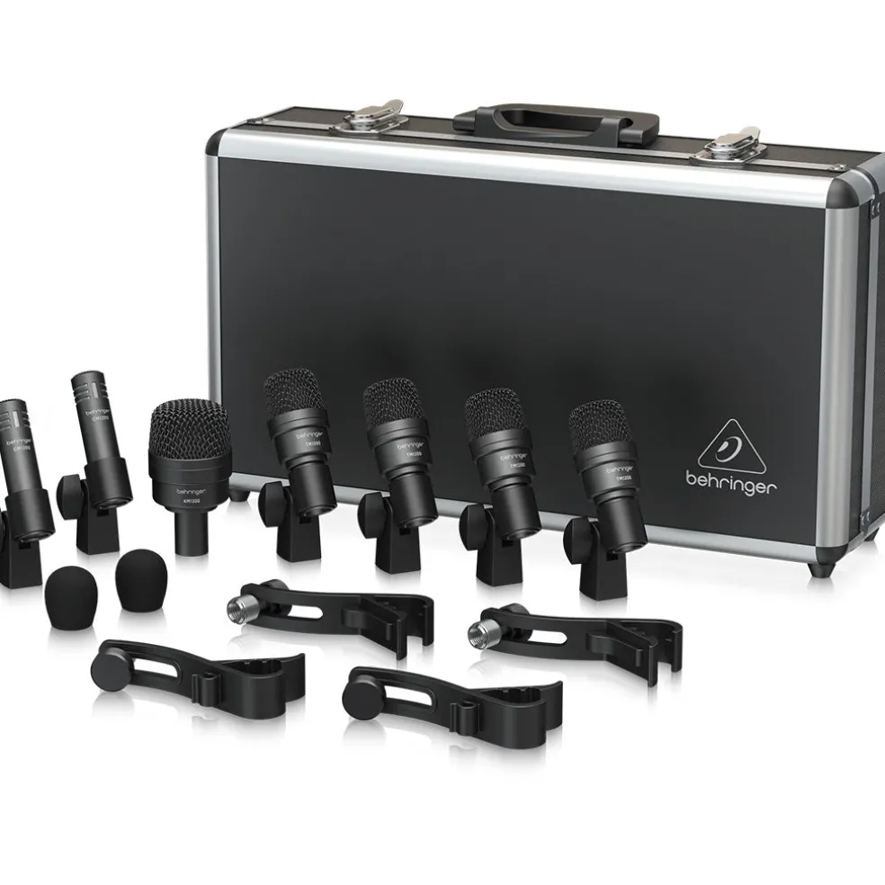 Behringer BC1200 Professional 7-Piece Drum Microphone Set for Studio and Live Applications