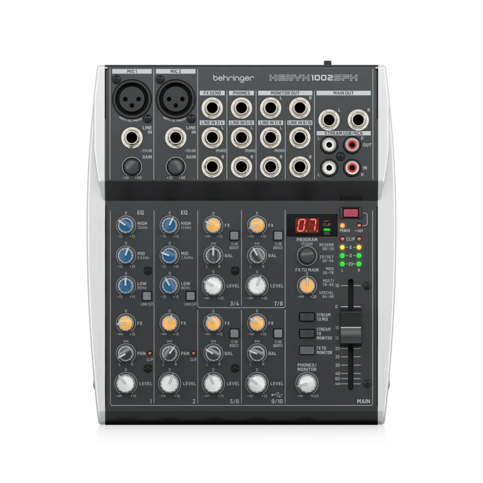 Behringer Xenyx 1002SFX 10ch Mixer W/USB & FX