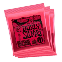 Burly Slinky Nckl Wnd Elec Gtr Strings 3 Pk 11 52