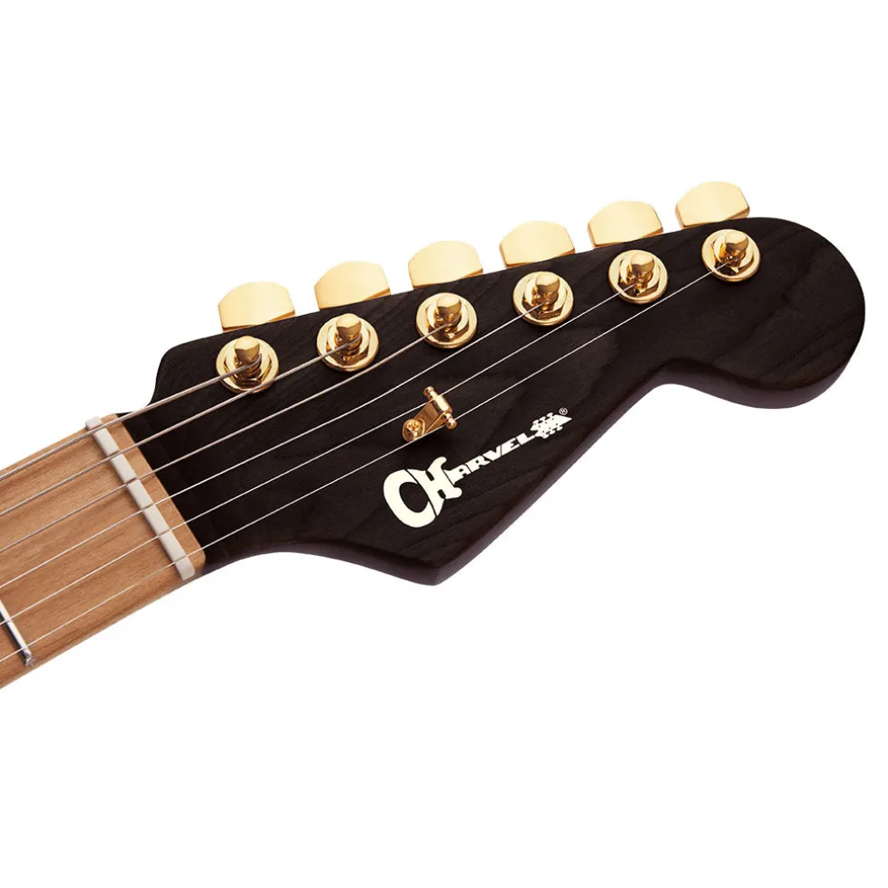 Charvel - MJ DK24 HSH 2PT E Mahogany with Figured Walnut - Streaky Ebony Fingerboard - Natural