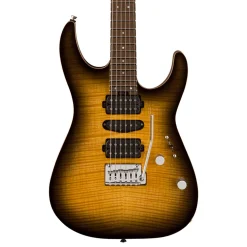 Charvel MJ DK24 HSH 2PT W in Mahogany with Flame Maple Top and Wenge Fingerboard - Antique Burst