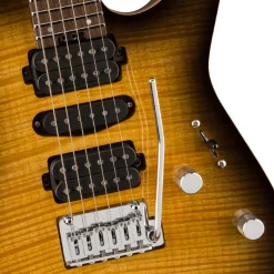 Charvel MJ DK24 HSH 2PT W in Mahogany with Flame Maple Top and Wenge Fingerboard - Antique Burst