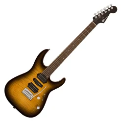 Charvel MJ DK24 HSH 2PT W in Mahogany with Flame Maple Top and Wenge Fingerboard - Antique Burst