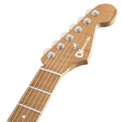Charvel USA Select DK24 HH 2PT CM, Caramelized Flame Maple Fingerboard, Satin White