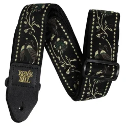 Classic Jacquard Guitar/Bass Strap - Black Pleasant Pheasant