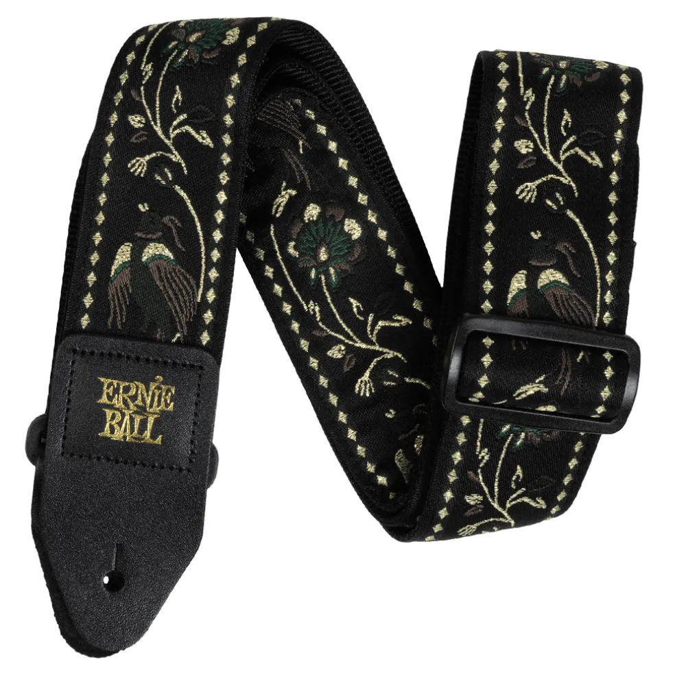 Classic Jacquard Guitar/Bass Strap - Black Pleasant Pheasant