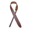 Colonial Leather - 2.5″ Padded Upholstery Leather Guitar Strap - Brown & Tan