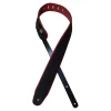 Colonial Leather - 2.5″ Padded Upholstery Leather Guitar Strap - Black & Red