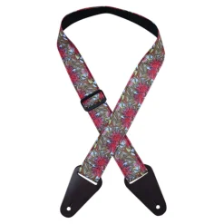 Colonial Leather - Aboriginal Art Guitar Strap – Red Gum Flower