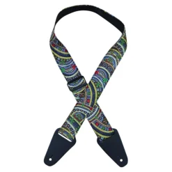 Colonial Leather - Aboriginal Art Guitar Strap – Butterflies Circle of Life