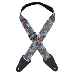 Colonial Leather - Aboriginal Art Guitar Strap – Bush Camp