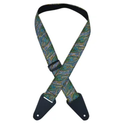 Colonial Leather - Aboriginal Art Guitar Straps - Women Collecting Water Green