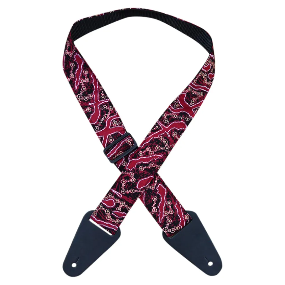 Colonial Leather - Aboriginal Art Guitar Strap – Yellow Bush Plum