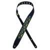 Colonial Leather - Flower and Leaves Embroidered Suede Guitar Strap - Black