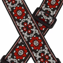 Colonial Leather - Jacquard Rag Strap - Red Flower
