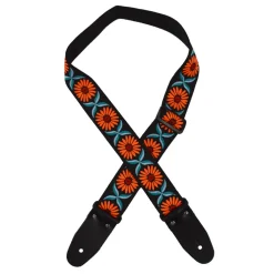 Colonial Leather - Jacquard Rag Strap - Orange Daisy