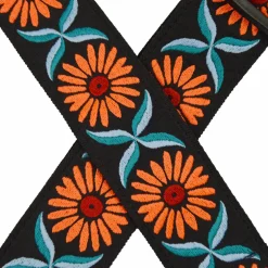Colonial Leather - Jacquard Rag Strap - Orange Daisy