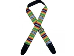 Colonial Leather - Lime Rasta Rag Guitar Strap - Lime