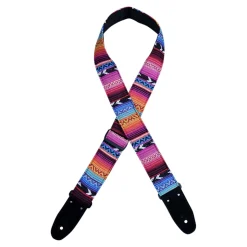 Colonial Leather - Pink Rasta Rag Guitar Strap - Pink