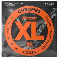 D'Addario - ECG23 Chromes Flatwound Electric Strings -.010-.048 Extra Light