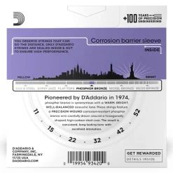 D'Addario - EJ26-3D - 3 pack Phosphor Bronze Custom Light 11-52 - Acoustic Guitar Strings