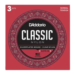 D'Addario - EJ27N - 3 Pack - Nylon Normal Tension - Classical Guitar Strings