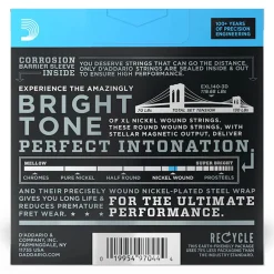 D'Addario - EXL140-3D - 3 Pack Nickel Wound Light Top Heavy Bottom 10-52 - Electric Guitar Strings