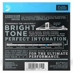 D'Addario - EXL125-3D - 3 Pack Nickel Wound Super Light Top Regular Bottom 9-46 - Electric Guitar Strings
