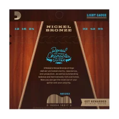D'Addario - NB1253 - Acoustic Guitar Nickel Bronze Light - Acoustic Guitar Strings