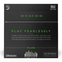 D'Addario - NYXL0838 - NYXL 08-38 Nickel Wound Electric Guitars Strings, Extra Super Light - Electric Guitar Strings