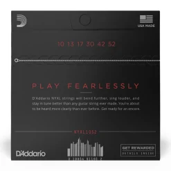 D'Addario - NYXL1052 - NYXL 10-52 Nickel Wound Electric Guitars Strings, Light Top / Heavy Bottom - Electric Guitar Strings