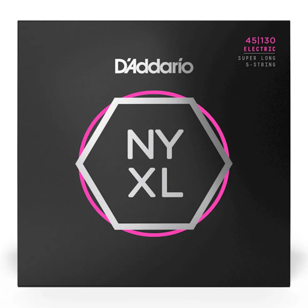 D'Addario - NYXL45130SL 45-130 Regular Light Super Long Scale 5-String Bass Strings