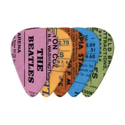 D'Addario Beatles 1964 Tour Ticket Stubs Guitar Picks, Medium Gauge (.70mm) 10-Pack