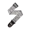 D'Addario Beatles 1964 US Tour Ticket Stubs Guitar Strap, Black and White