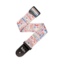 D'Addario Beatles 1964 US Tour Ticket Stubs Guitar Strap, Multi Color