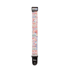 D'Addario Beatles 1964 US Tour Ticket Stubs Guitar Strap, Multi Color
