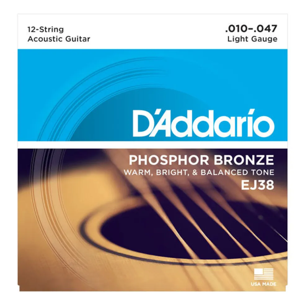 D'addario EJ38 Phosphor Bronze 12 String 10-47
