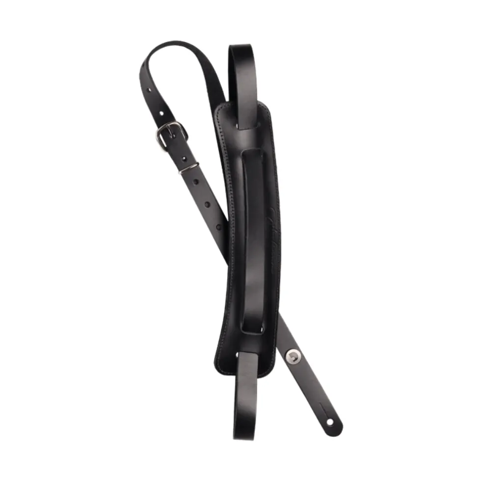 D'Addario John Lennon Signature Strap - Black Leather w/Pad
