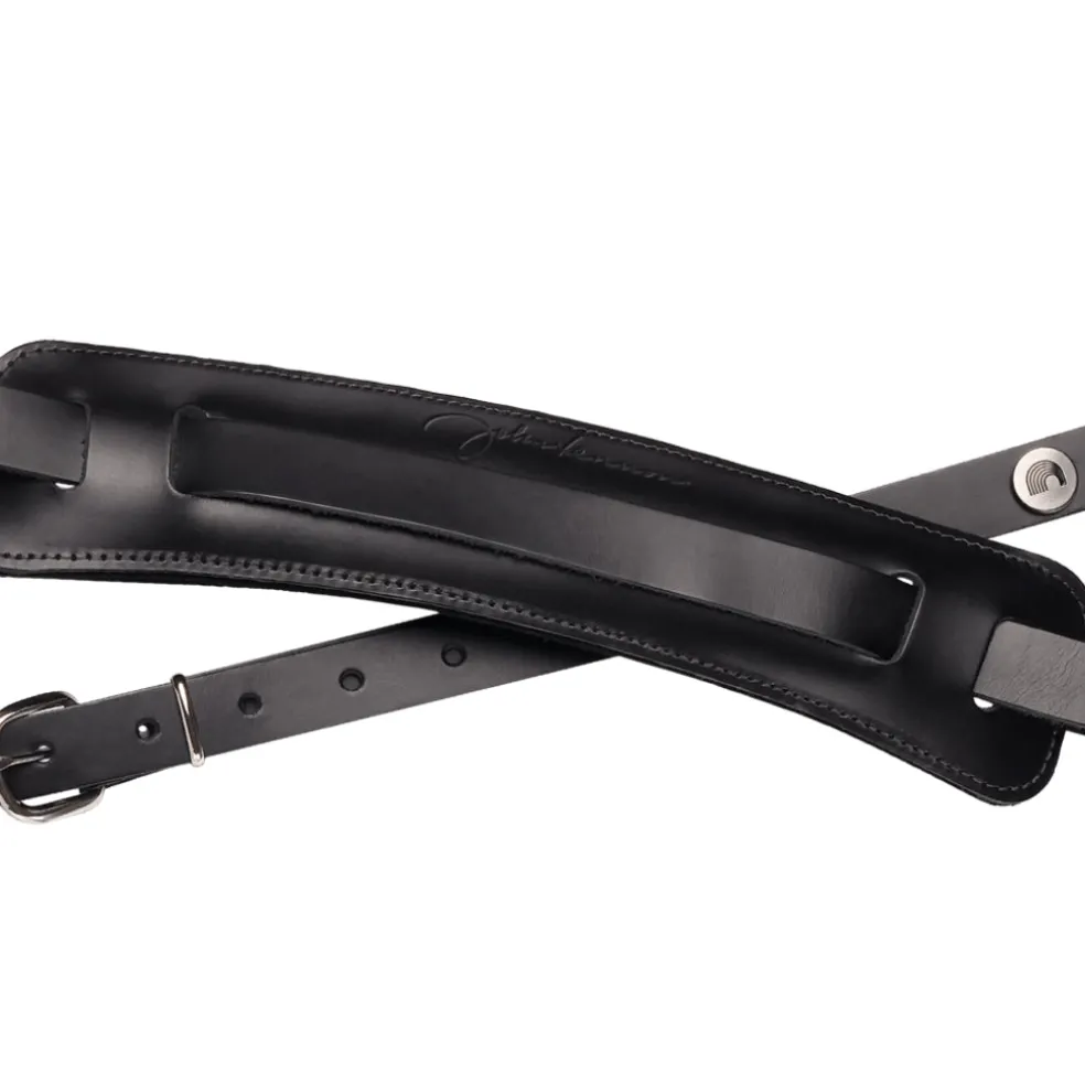D'Addario John Lennon Signature Strap - Black Leather w/Pad
