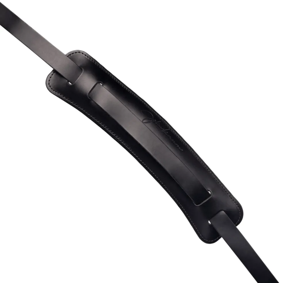 D'Addario John Lennon Signature Strap - Black Leather w/Pad