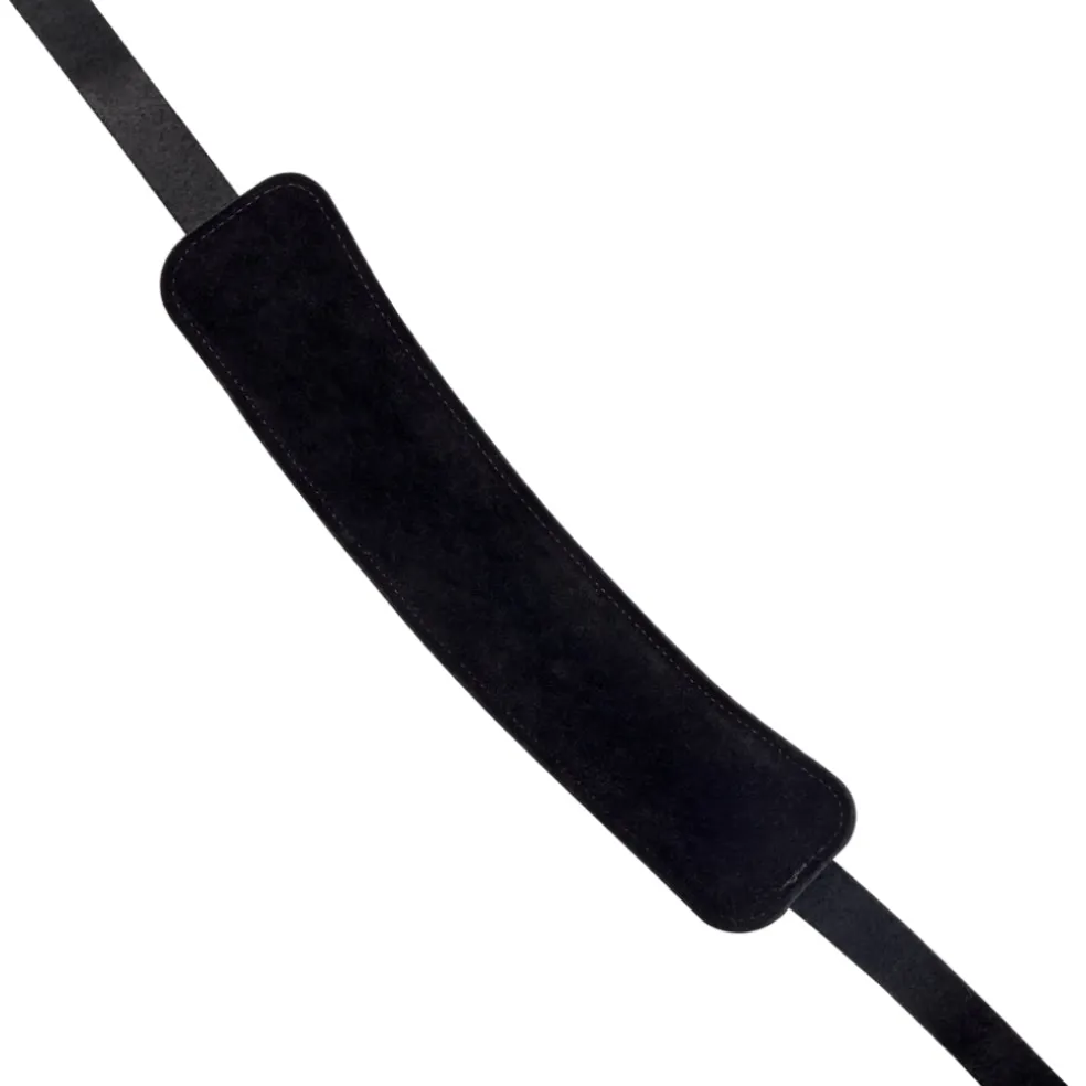 D'Addario John Lennon Signature Strap - Black Leather w/Pad