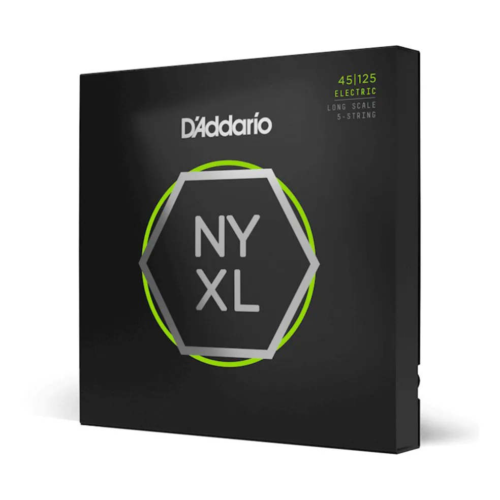 D'Addario NYXL45125 Nickel Wound Bass Guitar Strings, 5-String Lt Top / Med Btm, 45-125, Long Scale