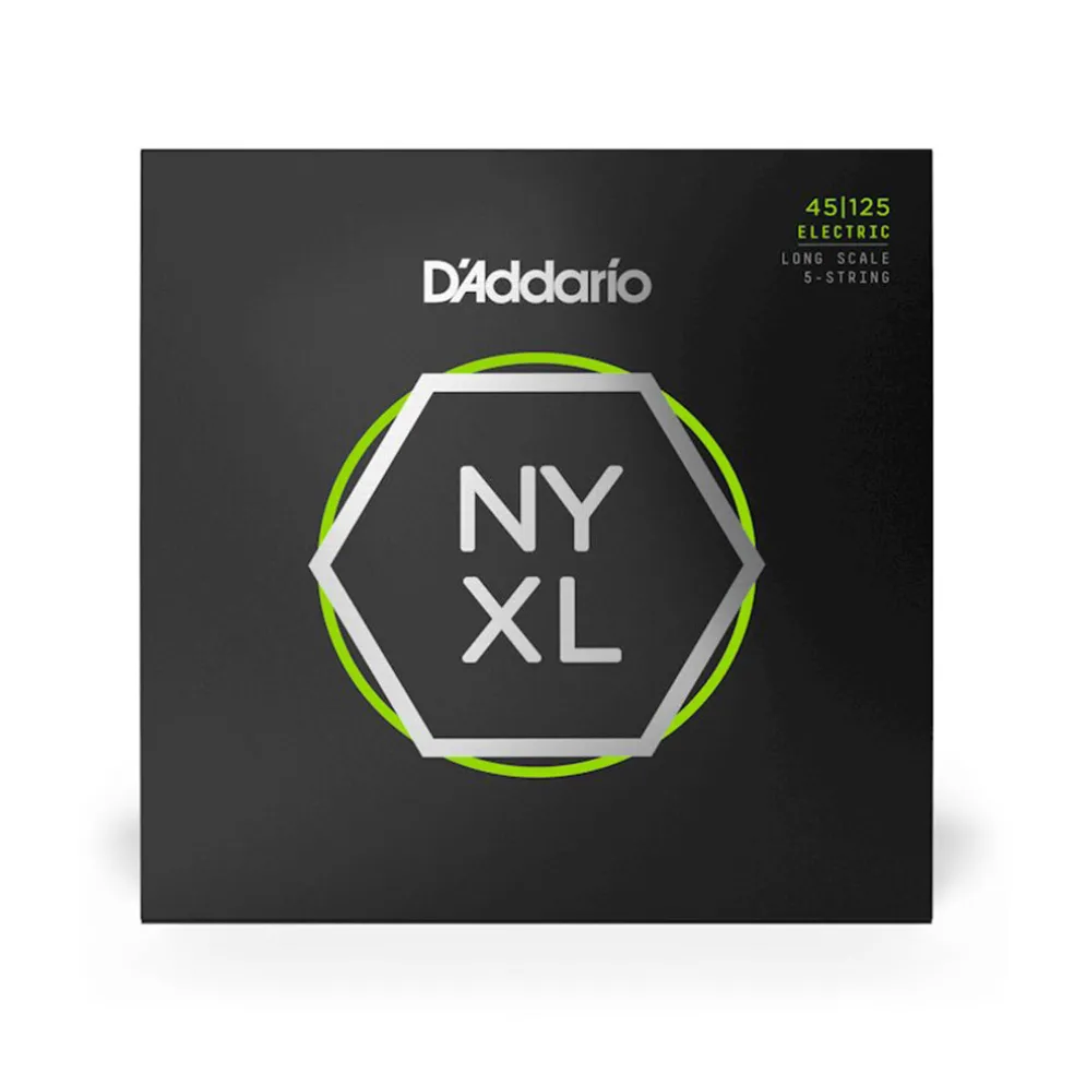 D'Addario NYXL45125 Nickel Wound Bass Guitar Strings, 5-String Lt Top / Med Btm, 45-125, Long Scale