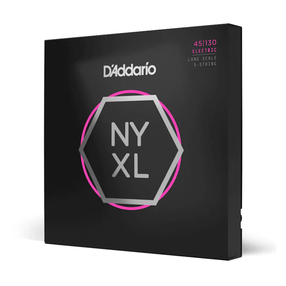 D'Addario NYXL45130 Nickel Wound Bass Guitar Strings, 5-string Regular Light, 45-130, Long Scale