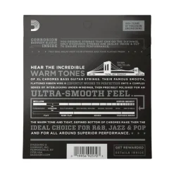 D'Addario XL Chromes Flatwound Bass Guitar Strings -.045-.100 Regular Light, Long Scale