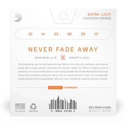 D'Addario XS Phosphor Bronze Acoustic Guitar Strings - 10-47