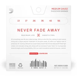 D'Addario XS Phosphor Bronze Acoustic Guitar Strings - 13-56