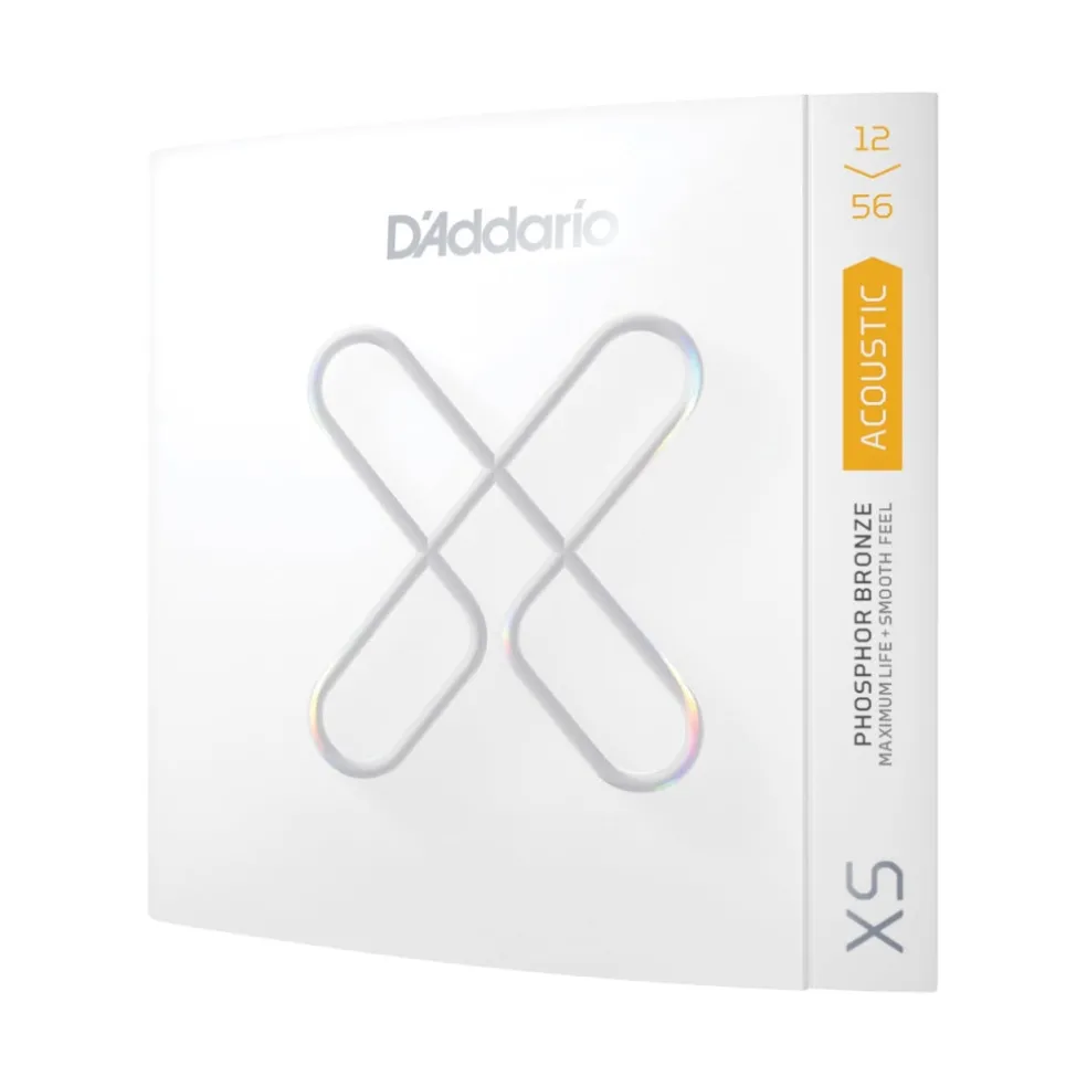D'Addario XSAPB1256 XS Phosphor Bronze Coated Acoustic Guitar Strings - .012-.056 Light Top/Medium Bottom