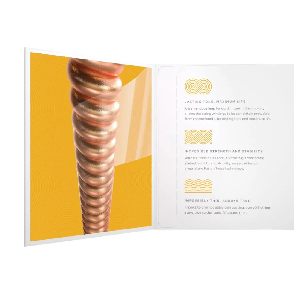 D'Addario XSAPB1256 XS Phosphor Bronze Coated Acoustic Guitar Strings - .012-.056 Light Top/Medium Bottom